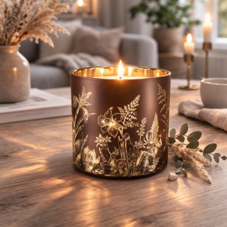 Lysglass ville blomster 15 cm