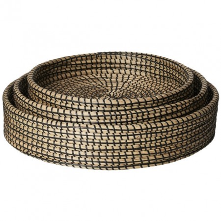 Sjøgress sett med 3 brett - natur og sort