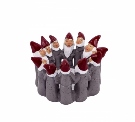 Grå nisser i ring - 9 cm