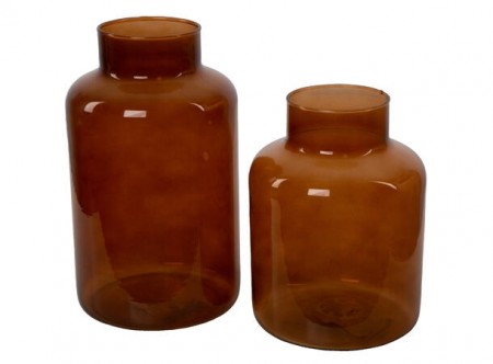 Vase resirkulert glass amber 20cm