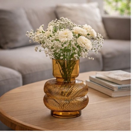 Vase  22 cm amber