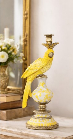 Papegøye lysestake gul
