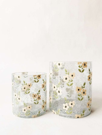 Lysglass små rosa blomster