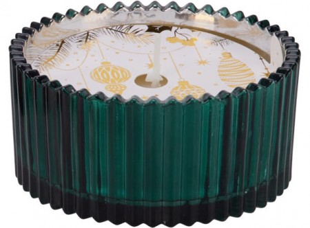 Grønt duftlys glass 10 x 5 cm