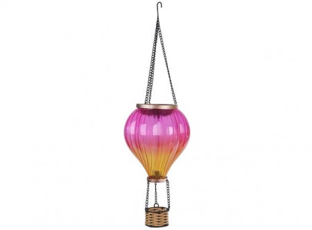 LED lampe luftballong - rosa/gul