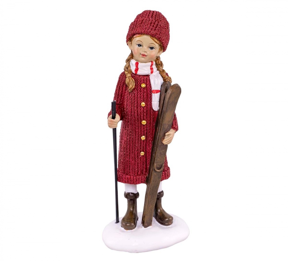 Denne fine vinterfiguren ikledd røde strikkeklær har funnet frem skiene sine og er klar for å leke seg i snøen. Super vintage-inspirert dekorasjon til hele vinteren!
Høyde: 16,5 cm
Bredde: 6,5 cm
Dybde: 4,5