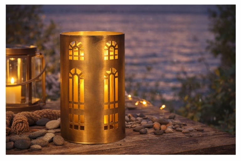 13 x 18,5 cm, nydelig metall lykt.