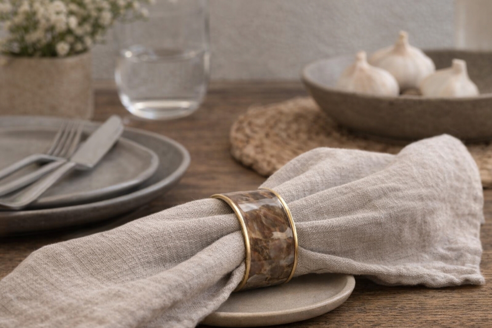 Leveres i eske med 4 stk. Gulldetaljer.