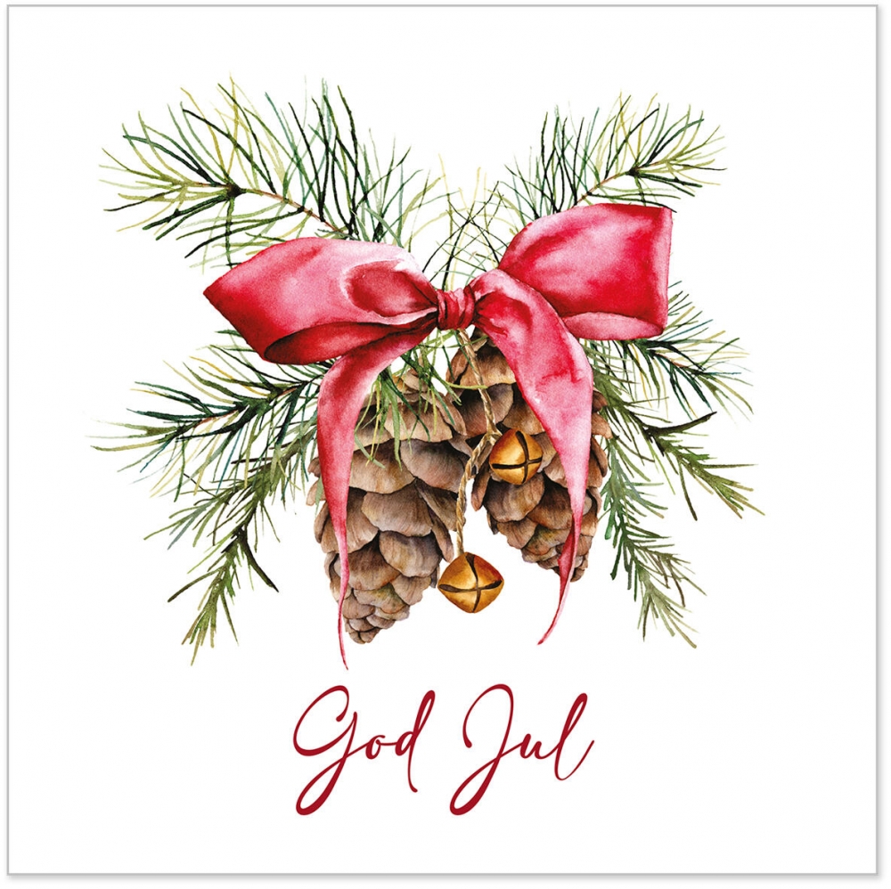 Serviettene har papir i tre lag. 33 x 33 cm.