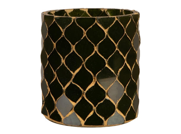 Mosaikk er så vakkert og når lyset brenner så skinner det veldig fint! Glasset er 7 x 8 cm.