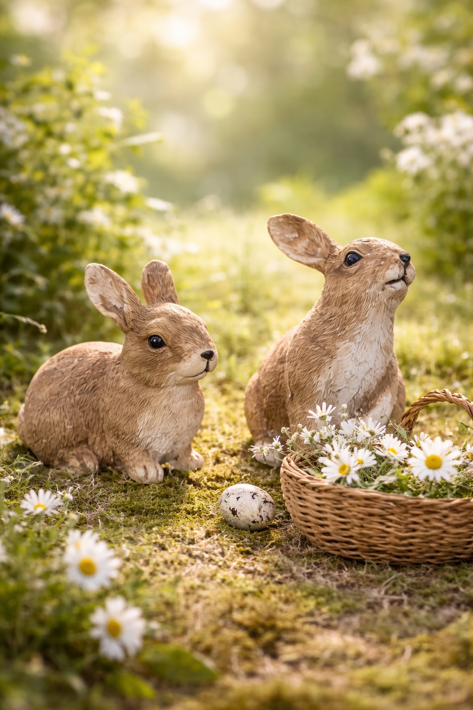 Nydelige kaninunger, 7 og 9 cm høye.