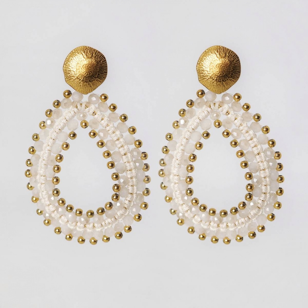 Øredobbene er i Stainless steel og belagt med 18k gull. 
Størrelse: 6cm lengde og 4,2cm bredde.

Nikkelfritt produkt.