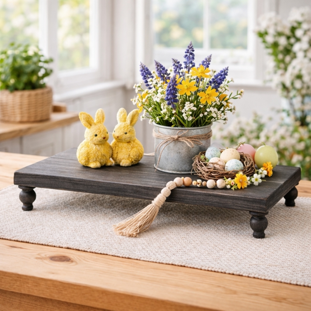 Vis frem dekorasjoner, stearinlys, planter og mer på dette lille sokkelbordet som er laget av tre. Det er fint å skape variasjoner i høyde når man dekorerer på spisebordet, sofabordet, på en hylle, kommoden eller i vinduskarmen. 54 x 20 x 10 cm.