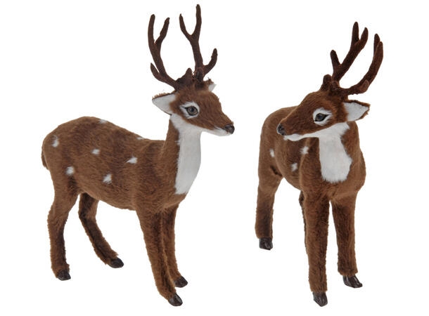 Nydelige reinsdyr brun m/hvitt 13 x 4 x 15 cm